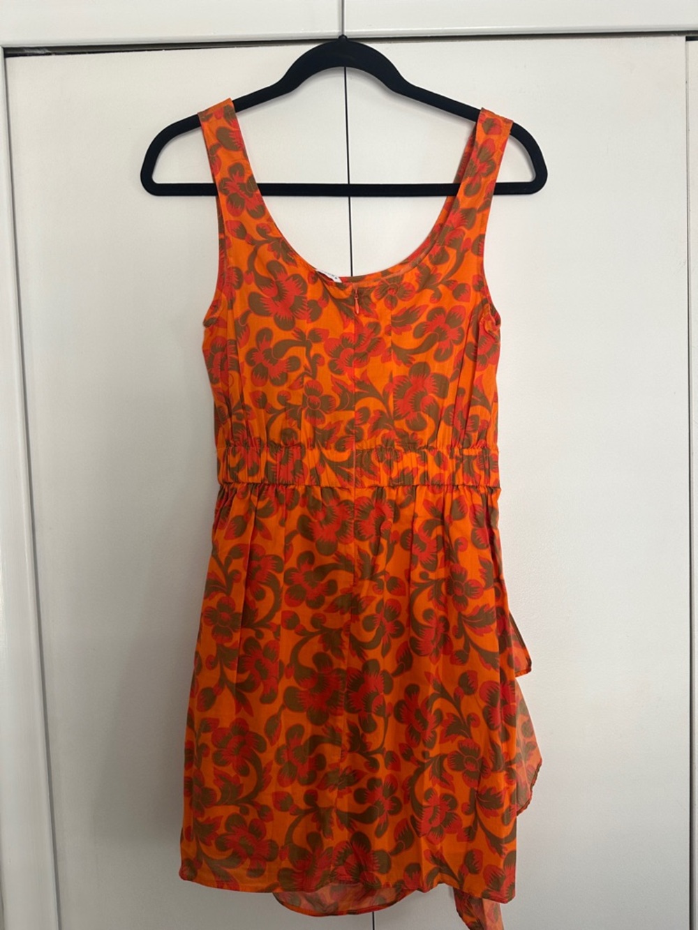 Rhode Orange Floral Ruched Mini Dress - Picture 4 of 5